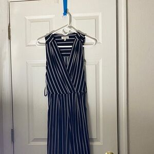 Monteau Black and White Striped Top